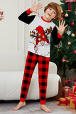 Nero Rosso Manica Lunga Pantaloni Plaid Pigiama Di Natale Set