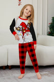 Nero Rosso Manica Lunga Pantaloni Plaid Pigiama Di Natale Set