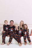 Pigiama di Halloween per famiglie a maniche lunghe stampato blu navy