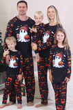 Pigiama di Halloween per famiglie a maniche lunghe stampato blu navy