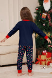Navy Merry Christmas Print Famiglia Pigiama Coordinato Set