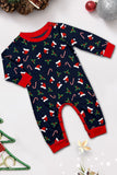 Navy Merry Christmas Print Famiglia Pigiama Coordinato Set
