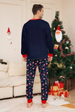 Navy Merry Christmas Print Famiglia Pigiama Coordinato Set