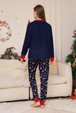 Navy Merry Christmas Print Famiglia Pigiama Coordinato Set