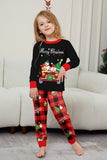 Nero Rosso Stampa Buon Natale Plaid Famiglia Pigiama Coordinato Set