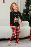 Nero Rosso Stampa Buon Natale Plaid Famiglia Pigiama Coordinato Set