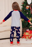 Pigiama coordinato per la famiglia di Natale con stampa pupazzo di neve grigio blu