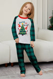 Verde Buon Natale Plaid Stampa Famiglia Pigiama Coordinato Set