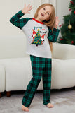 Verde Buon Natale Plaid Stampa Famiglia Pigiama Coordinato Set