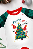 Verde Buon Natale Plaid Stampa Famiglia Pigiama Coordinato Set