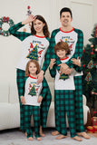 Verde Buon Natale Plaid Stampa Famiglia Pigiama Coordinato Set