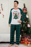 Verde Buon Natale Plaid Stampa Famiglia Pigiama Coordinato Set