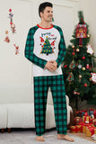 Verde Buon Natale Plaid Stampa Famiglia Pigiama Coordinato Set