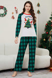 Verde Buon Natale Plaid Stampa Famiglia Pigiama Coordinato Set