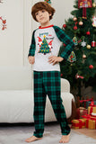Verde Buon Natale Plaid Stampa Famiglia Pigiama Coordinato Set