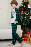 Verde Buon Natale Plaid Stampa Famiglia Pigiama Coordinato Set