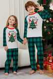 Verde Buon Natale Plaid Stampa Famiglia Pigiama Coordinato Set