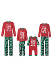 Set pigiama coordinato per famiglia stampato di Natale rosso e verde