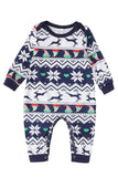 Pigiama coordinato per la famiglia di Natale stampato con renna blu navy