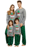 Grigio Verde Plaid Stampa Natale Famiglia Coordinato pajama Set