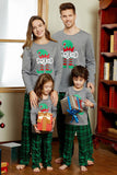 Grigio Verde Plaid Stampa Natale Famiglia Coordinato pajama Set