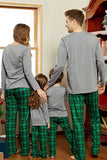 Grigio Verde Plaid Stampa Natale Famiglia Coordinato pajama Set