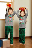 Grigio Verde Plaid Stampa Natale Famiglia Coordinato pajama Set