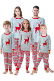 Grigio Strisce Rosse Elk Stampa Natale Famiglia Abbinata Pigiama Set