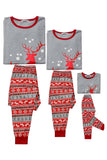 Grigio Strisce Rosse Elk Stampa Natale Famiglia Abbinata Pigiama Set