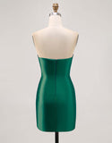 Fucsia senza spalline in rilievo Bodycon Abito da Cocktail con fessura