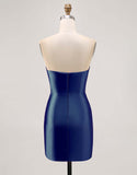 Fucsia senza spalline in rilievo Bodycon Abito da Cocktail con fessura