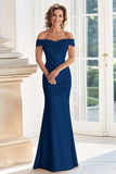 Champagne Off la spalla guaina madre del vestito da sposa con applique