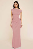 Plum Mermaid increspato monospalla abito lungo formale