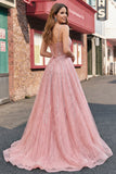 Vestito da cerimonia sirena con spalline sparkly blush e mantello