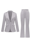 Grigio Rosa Risvolto A Punta Raso Slim Fit Abiti Da Donna