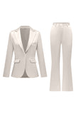 Grigio Rosa Risvolto A Punta Raso Slim Fit Abiti Da Donna