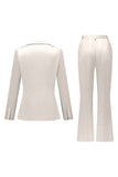Grigio Rosa Risvolto A Punta Raso Slim Fit Abiti Da Donna