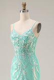 Corsetto Sirena viola scintillante paillettes abito lungo da Cerimonia con appliques di pizzo