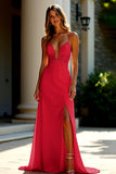 Guaina Champagne Stretch Raso Spaghetti Straps Abito lungo da ballo