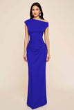 Plum Mermaid increspato monospalla abito lungo formale