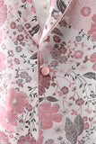 Scialle rosa risvolto jacquard un pulsante uomo Prom Blazer