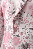 Scialle rosa risvolto jacquard un pulsante uomo Prom Blazer