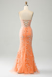 Elegante sirena Sweetheart abito da ballo corsetto azzurro con appliques