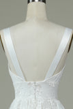 Avorio Scollo a V Pizzo Abito Da Sposa Con Spacco