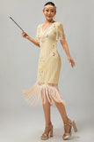 Flapper Borgogna paillettes aderente frangiato abito anni 1920