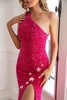 Carica l&#39;immagine nel visualizzatore di Gallery, Fuchsia Stars Paillettes Prom Dress