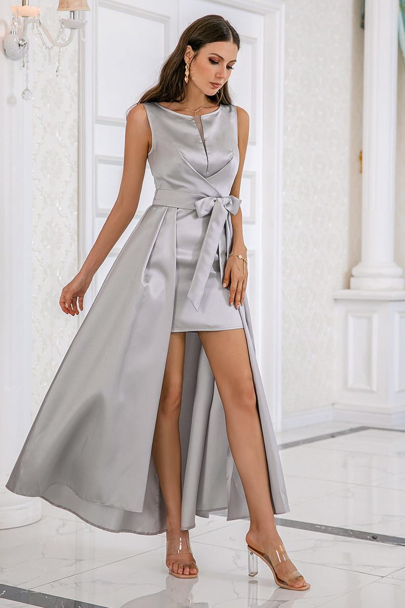 Carica l&#39;immagine nel visualizzatore di Gallery, Grigio Bodycon Party Dress Bodycon alto-basso
