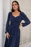 Navy Maniche Lunghe Mother Dress