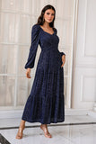 Navy Maniche Lunghe Mother Dress