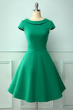 Abito anni '50 verde scollo a barchetta